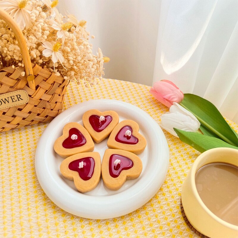 Strawberry Heart Biscuit Candle