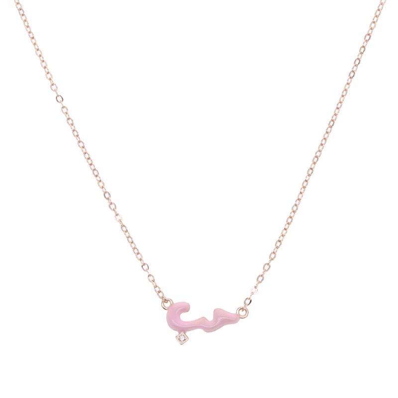 Micro Pastel Enamel Arabic 'Love' Necklace