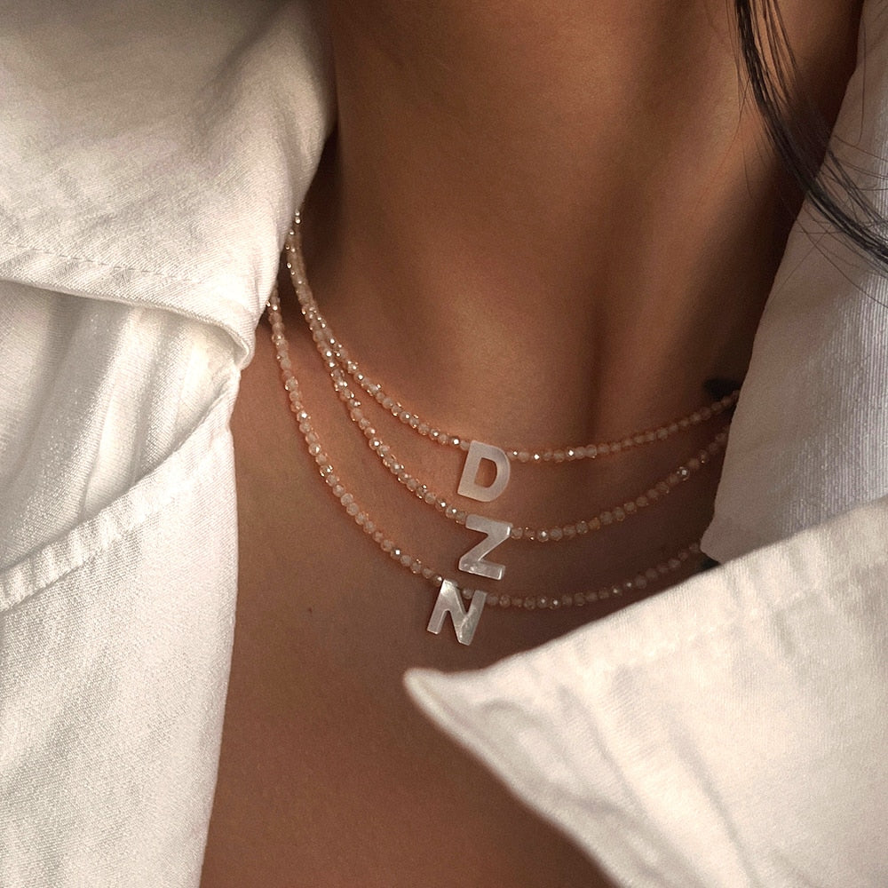 Crystal Initial Necklace