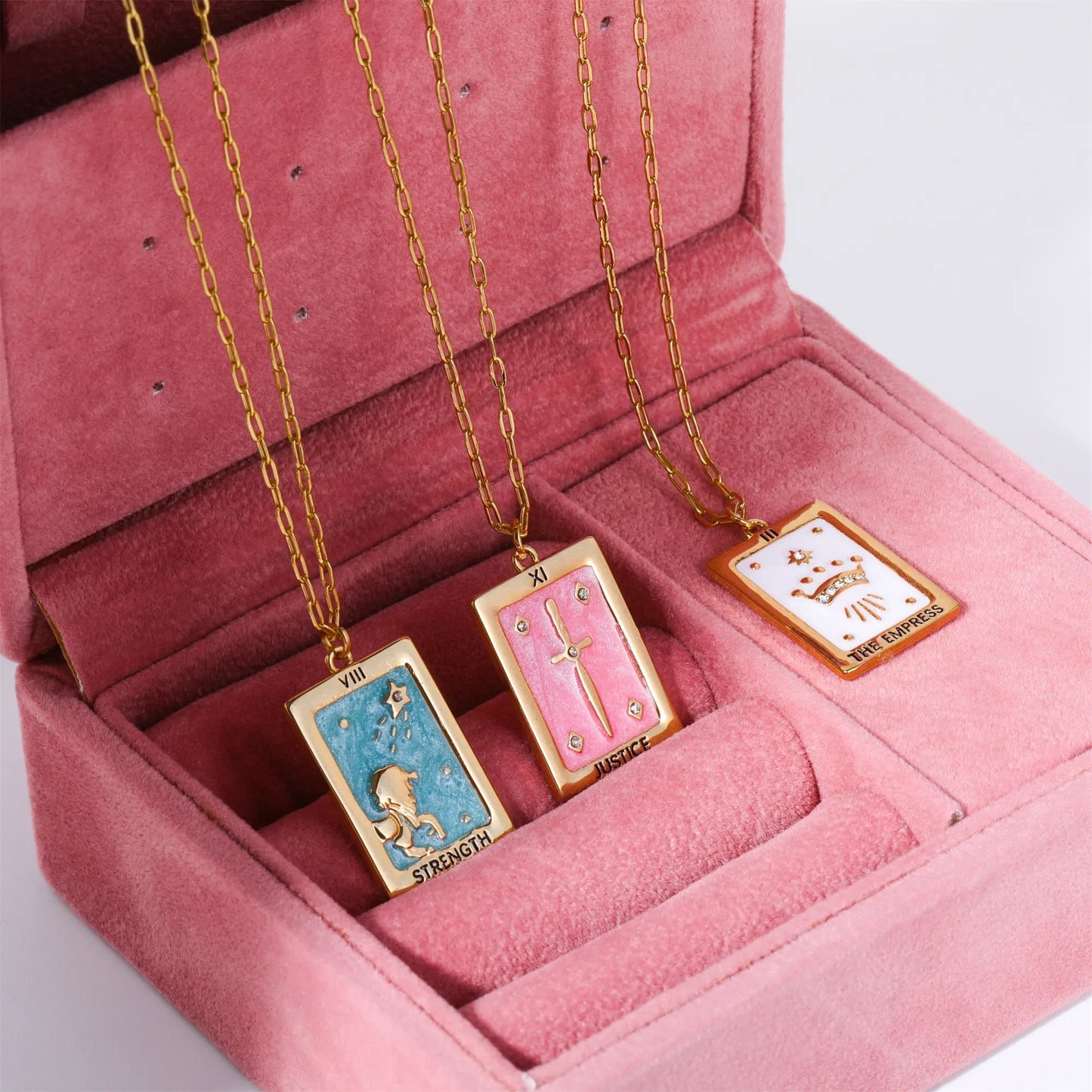 Vintage Pastel Tarot Pendant Necklace