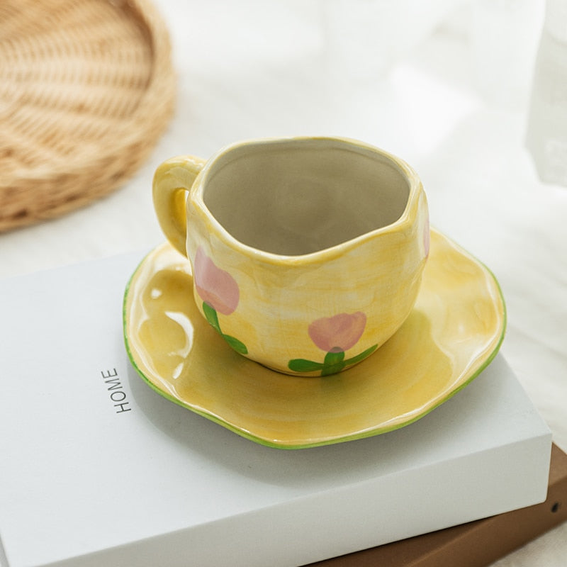 Hand-painted Ceramic Cup & Saucer