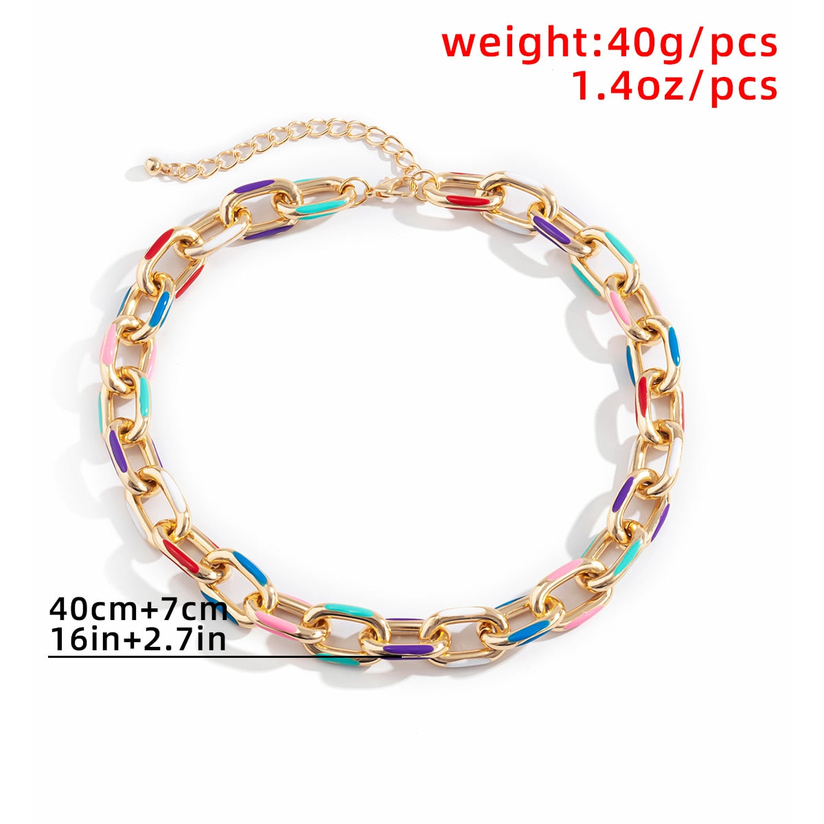 Rainbow Chain Choker Necklace