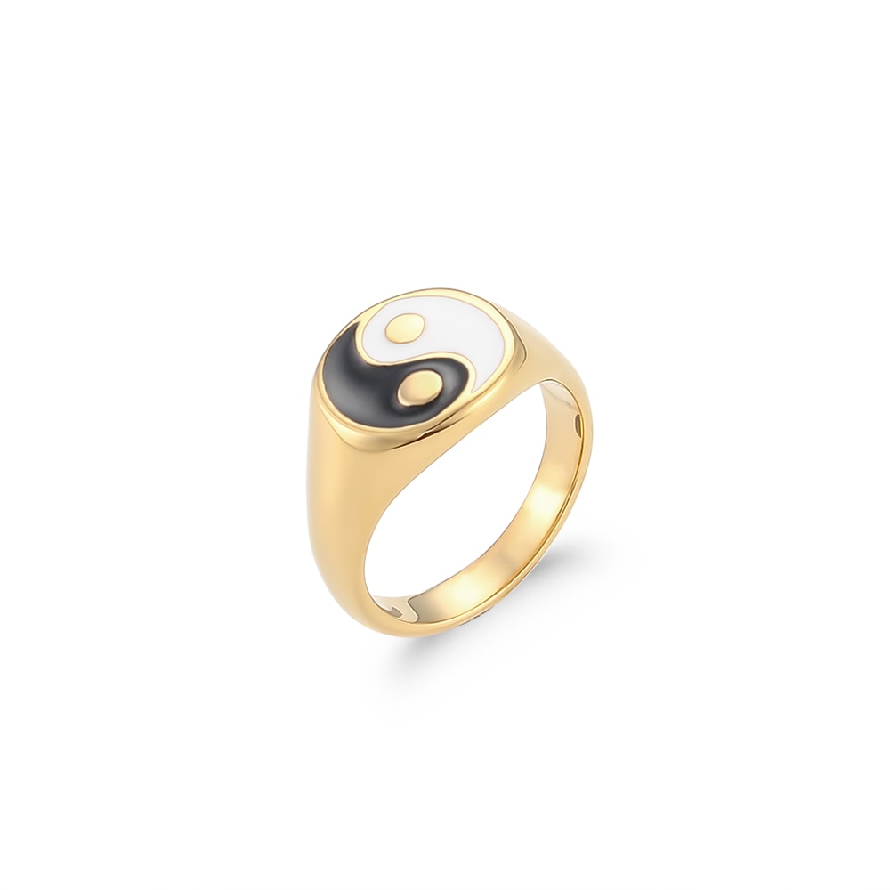 Pastel Enamel Yin Yang Ring