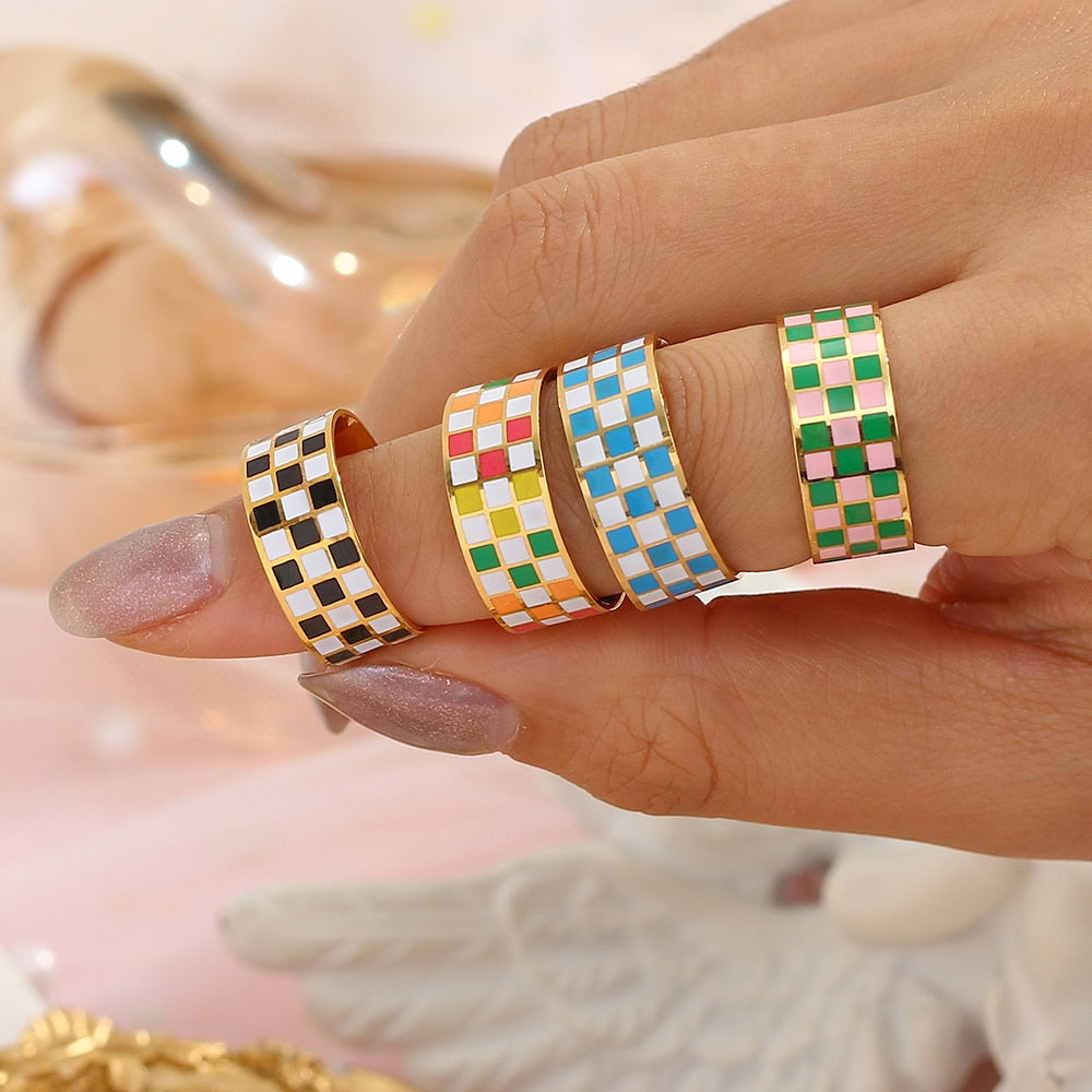 Chunky Checkerboard Ring