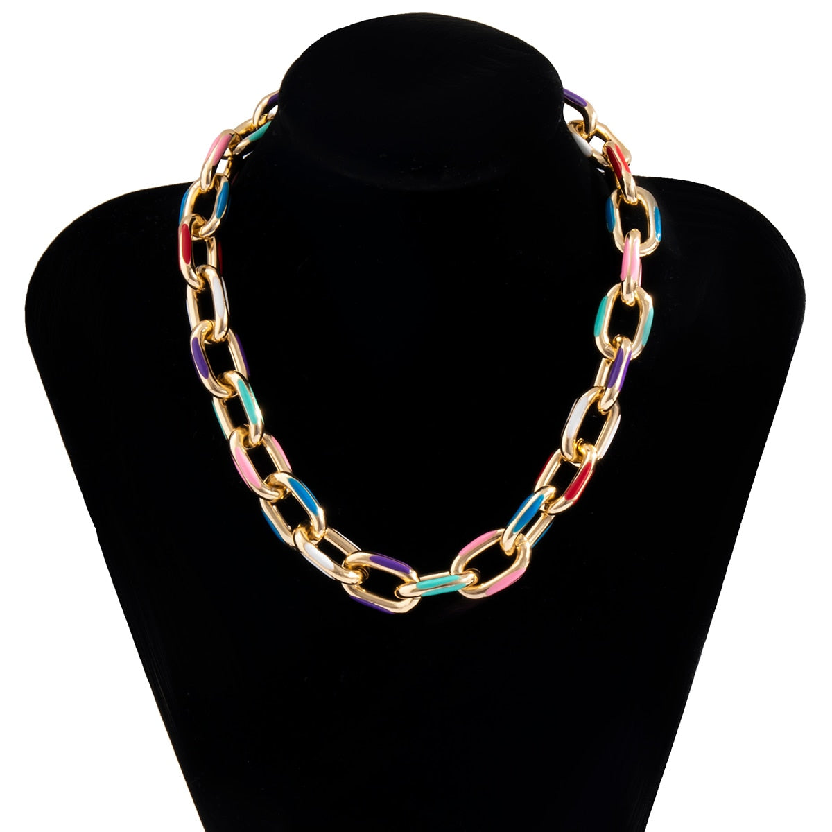 Rainbow Chain Choker Necklace