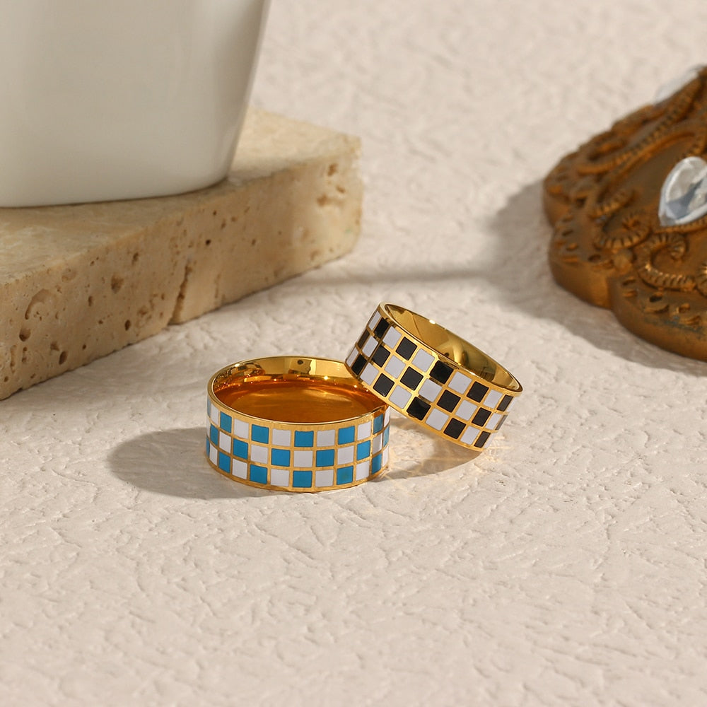 Chunky Checkerboard Ring