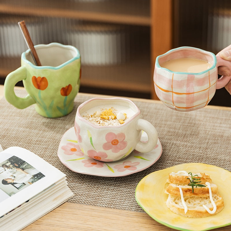 Hand-painted Ceramic Cup & Saucer