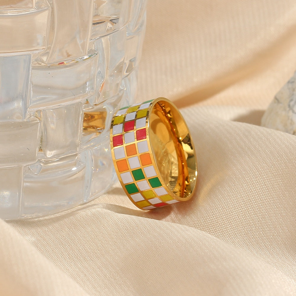 Chunky Checkerboard Ring