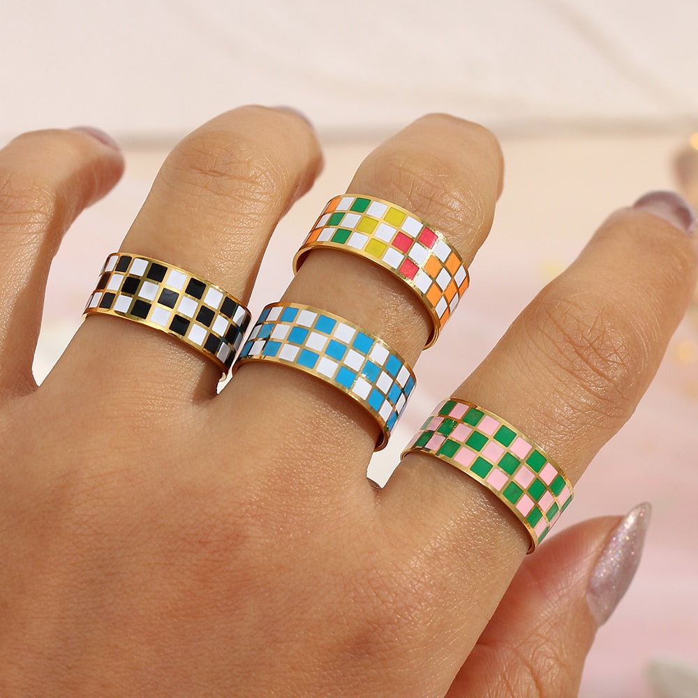 Chunky Checkerboard Ring