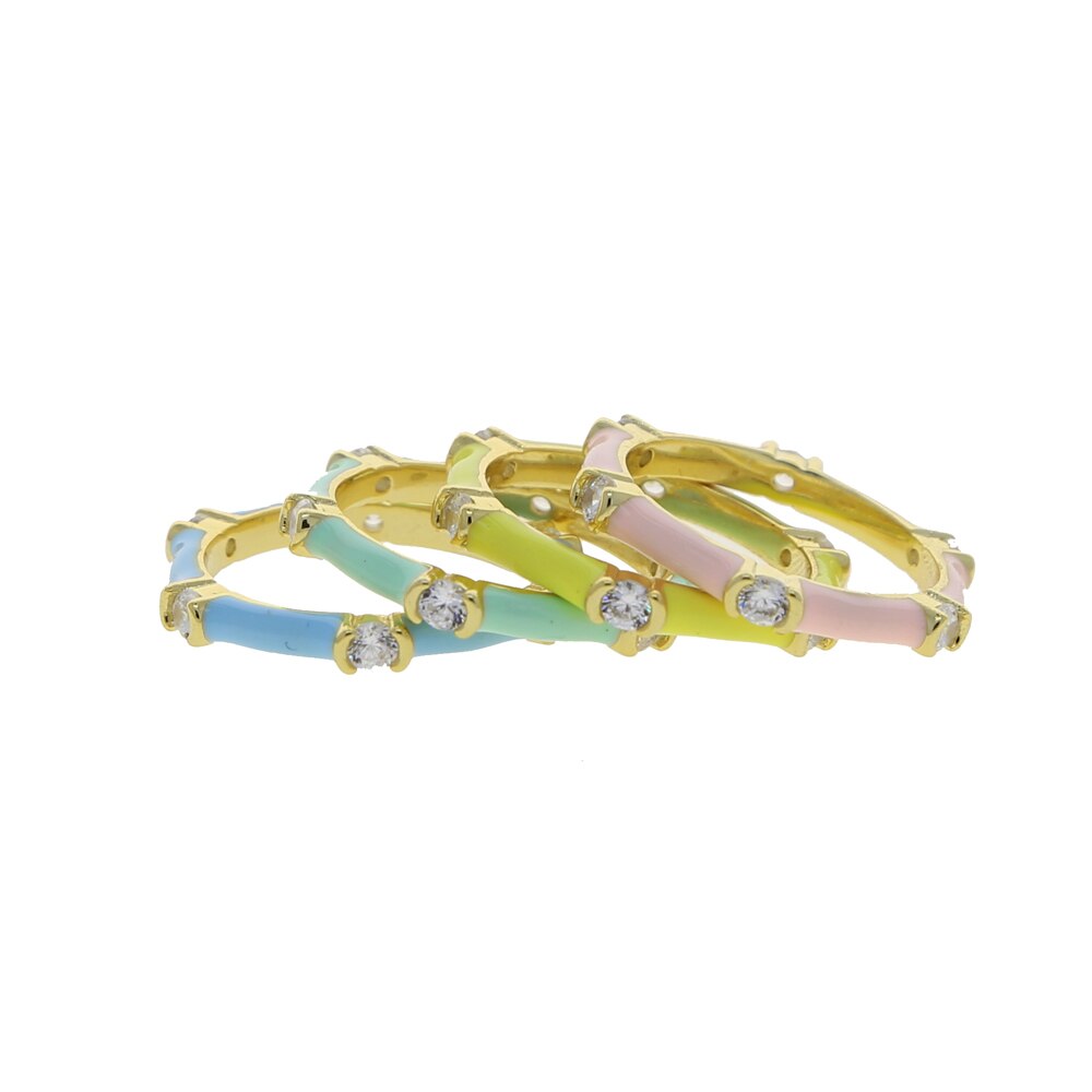 Pastel Enamel Stacking Rings