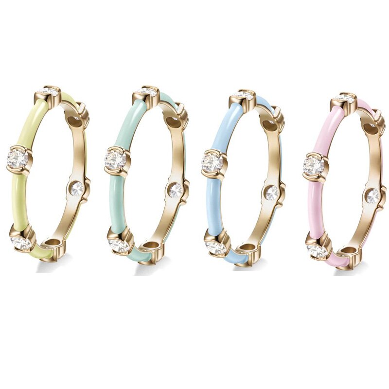 Pastel Enamel Stacking Rings