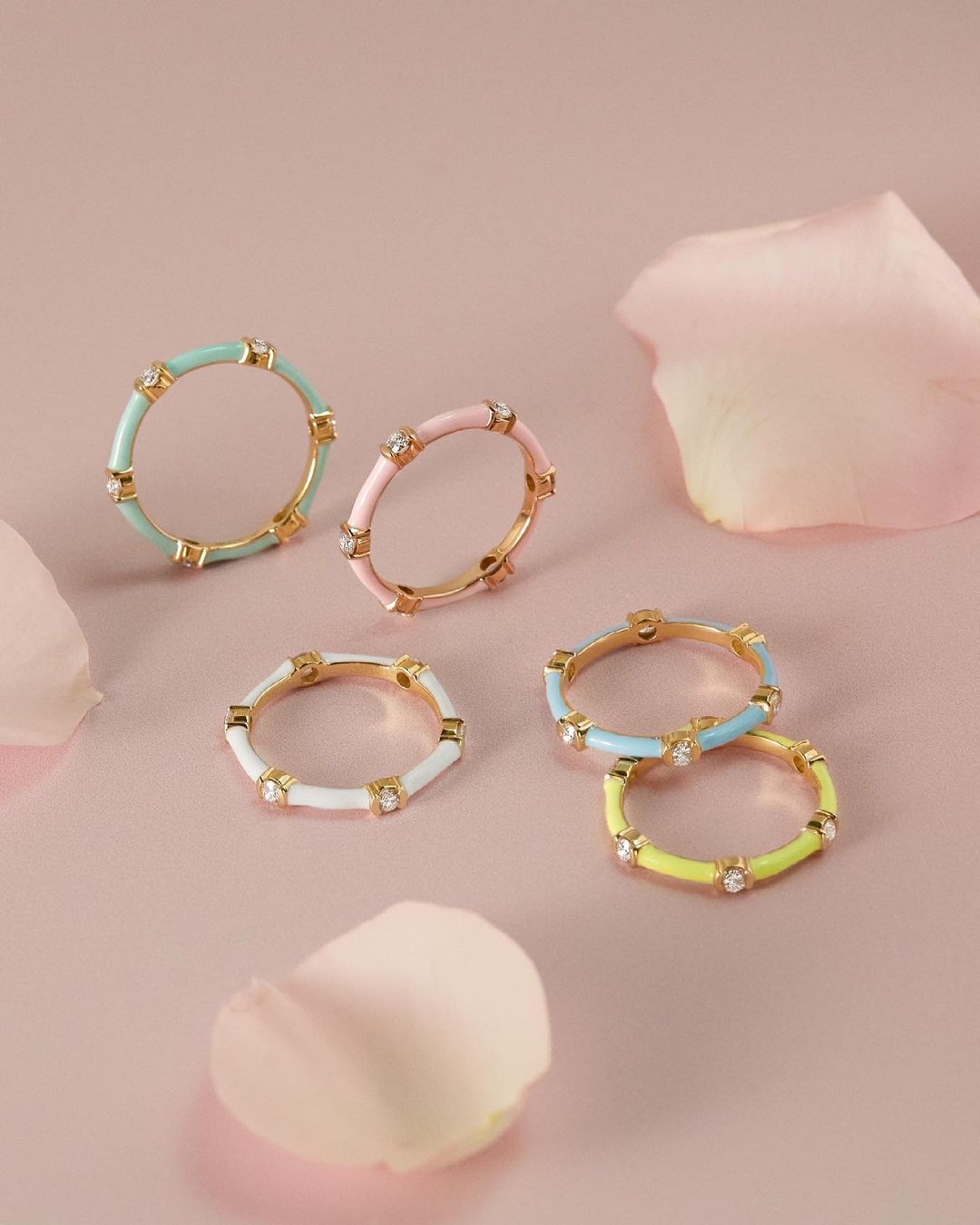 Pastel Enamel Stacking Rings