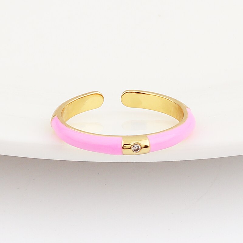 Candy Cane Enamel Rings