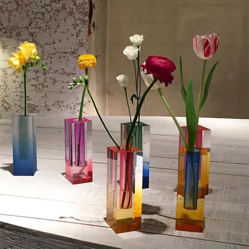 Rainbow Pillar Vases