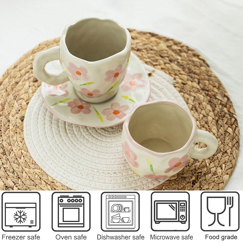 Hand-painted Ceramic Cup & Saucer