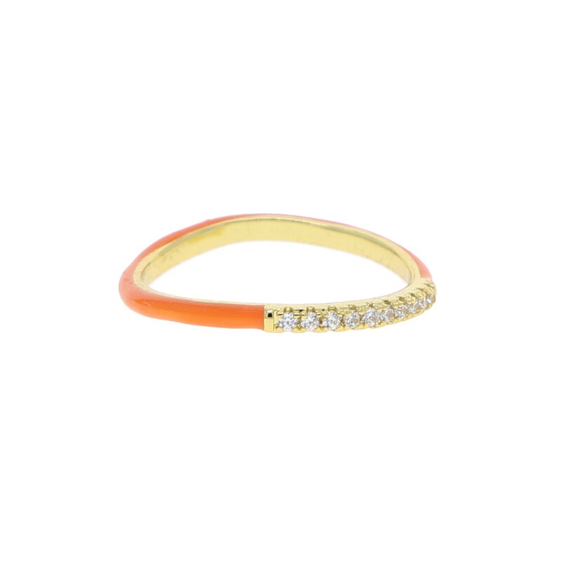 Thin Wave Enamel Pastel Coloured Stacking RIngs