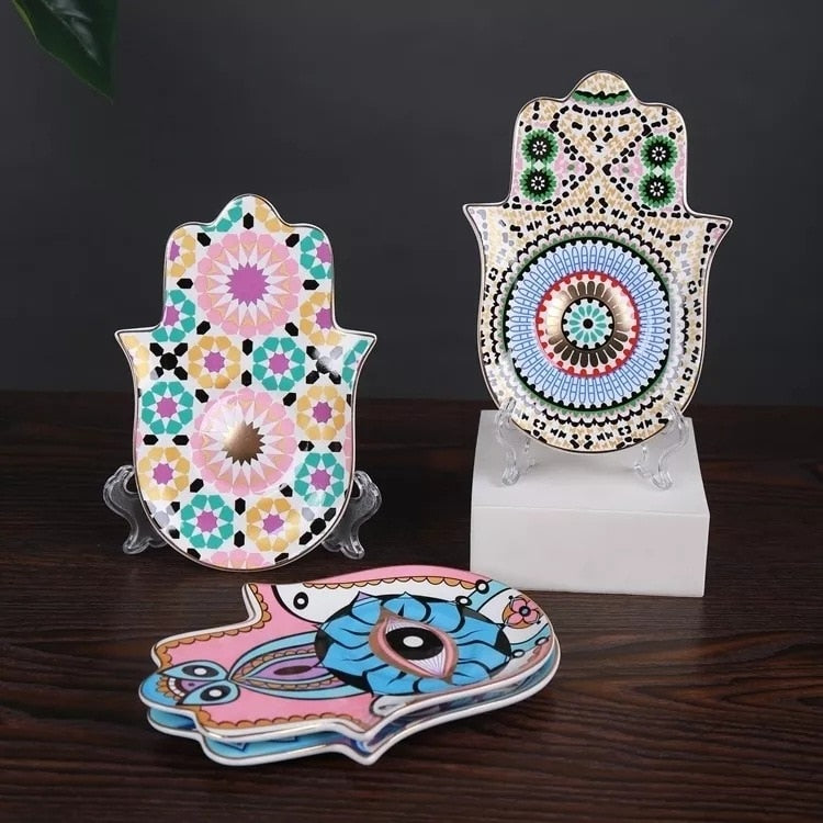 Evil Eye Cup & Fatima Hand Saucer Set