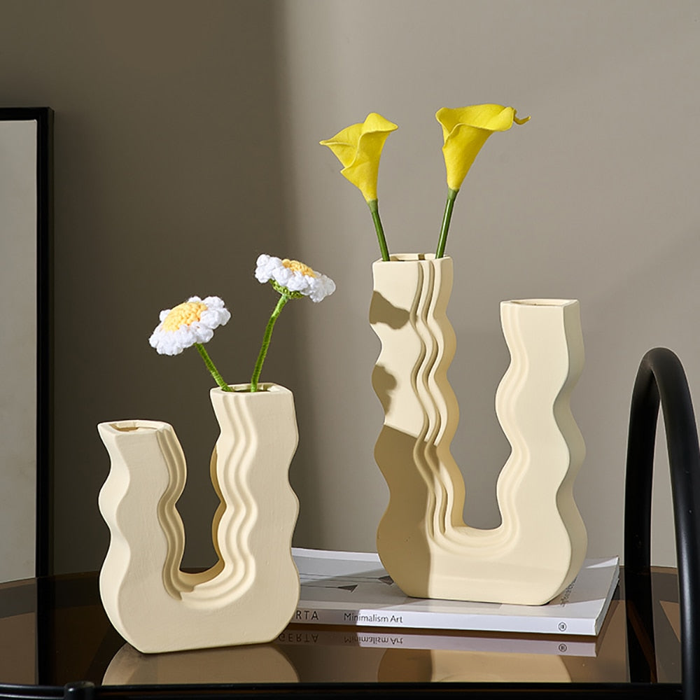 Ceramic U-bend Pastel Vases