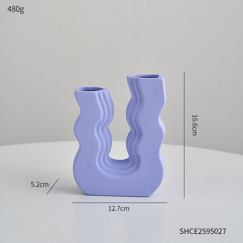 Ceramic U-bend Pastel Vases