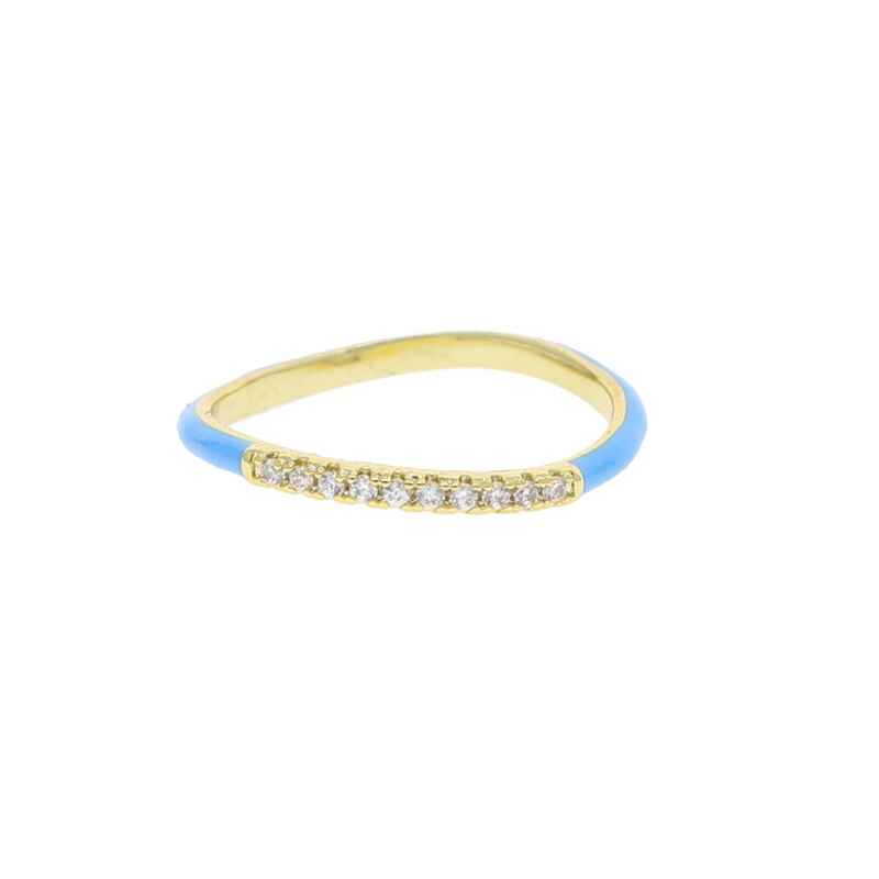 Thin Wave Enamel Pastel Coloured Stacking RIngs