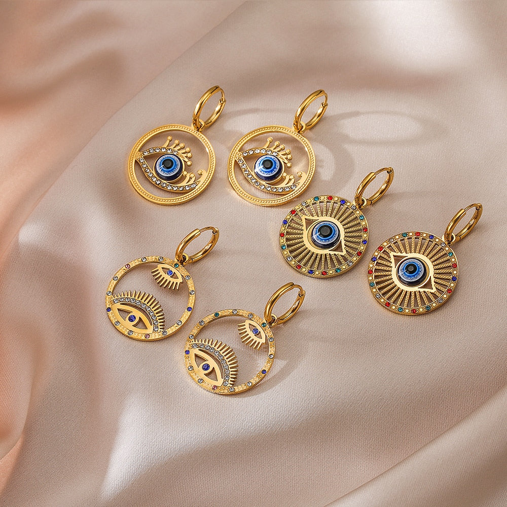 Large Evil Eye Earrings