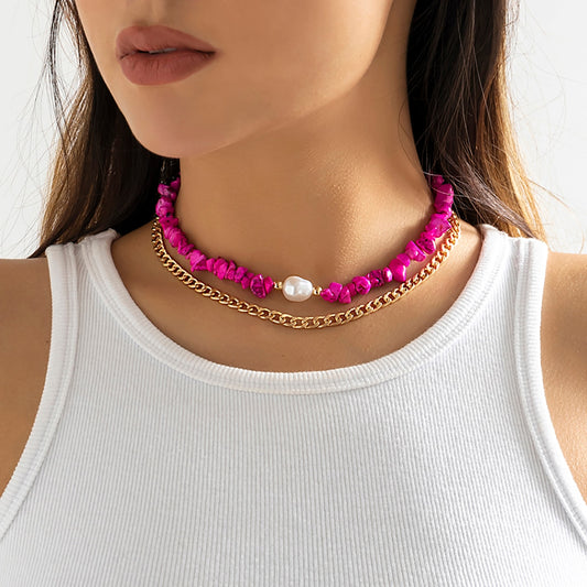 Boho Beaded Chain Choker