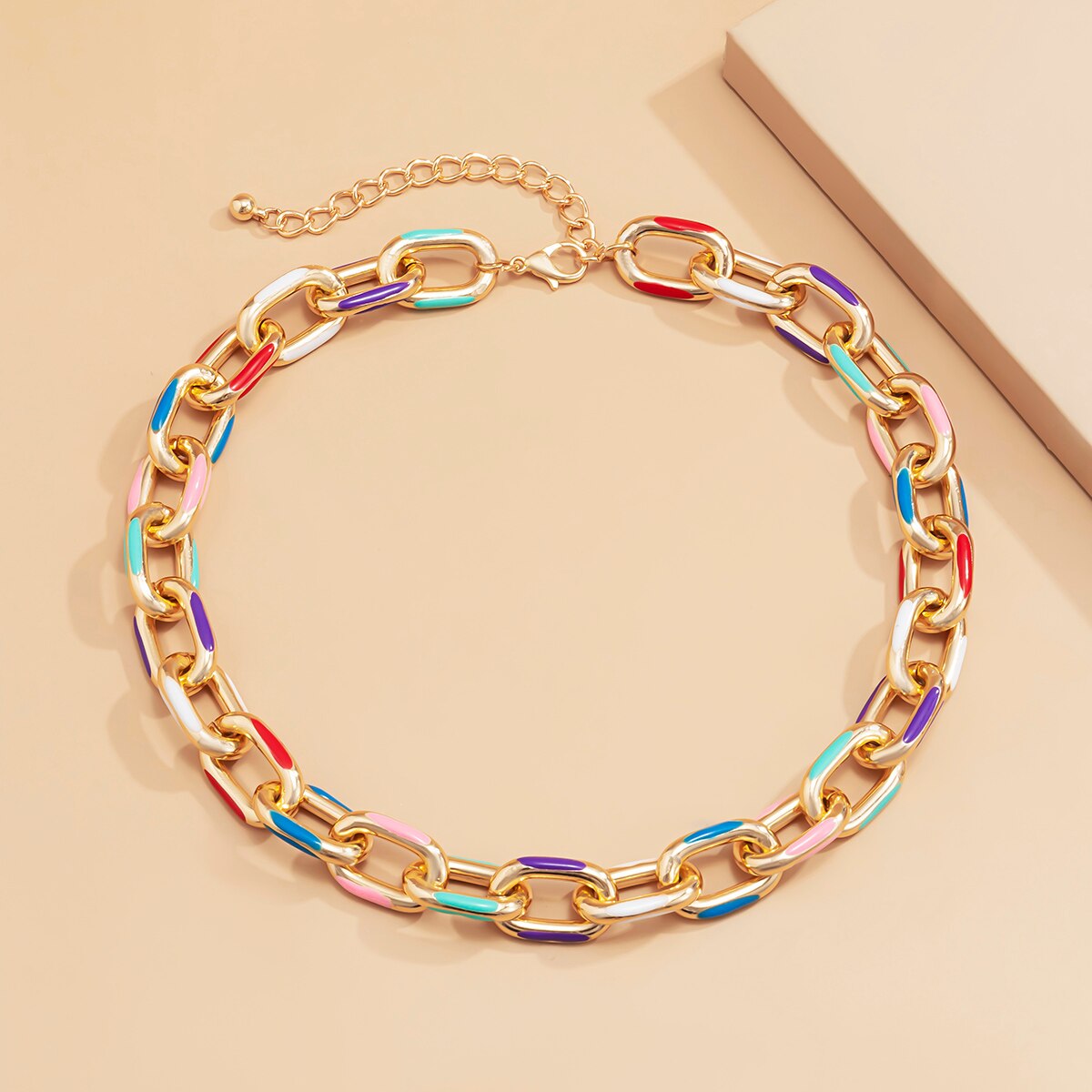 Rainbow Chain Choker Necklace