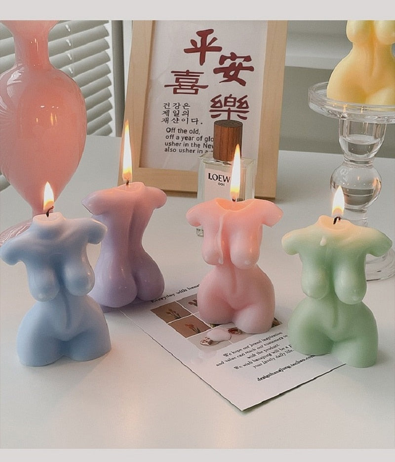 Female Figure Pastel Candle