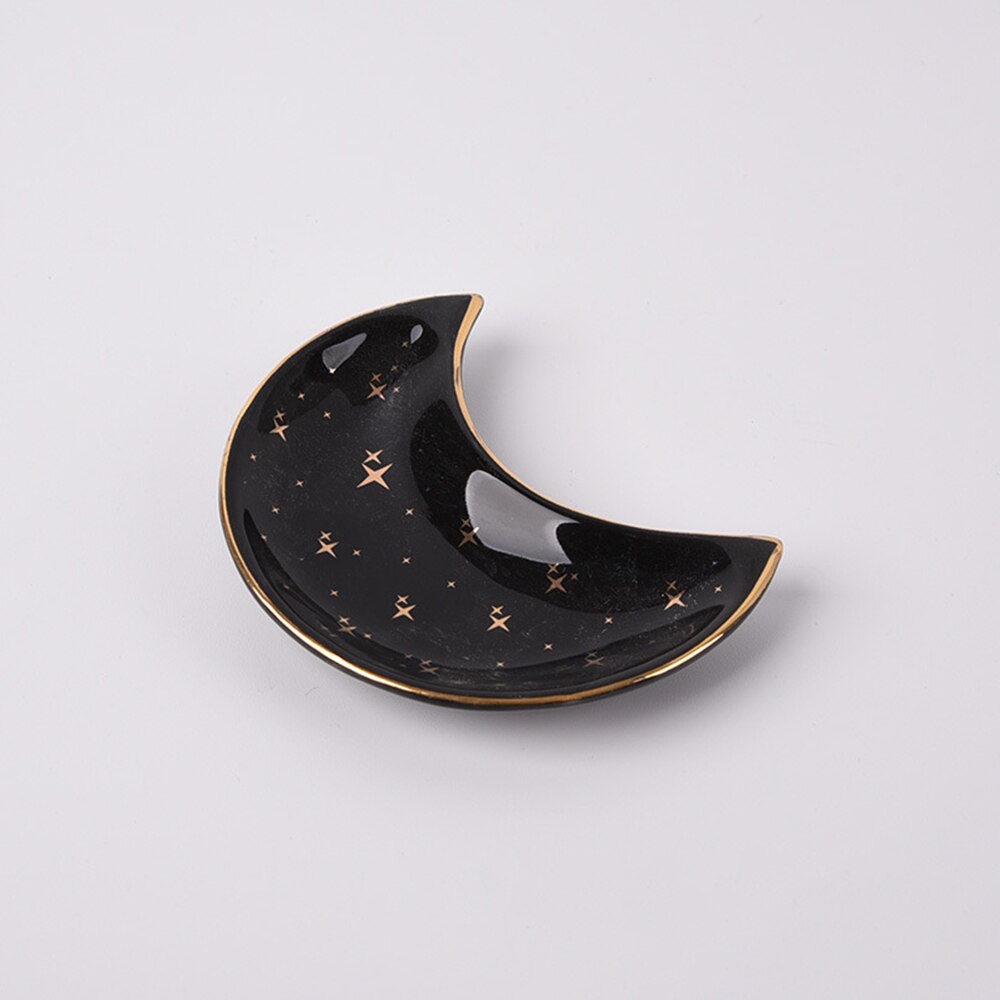 Crescent Moon Ceramic Trinket Dish