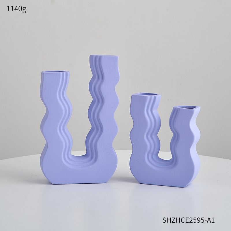 Ceramic U-bend Pastel Vases