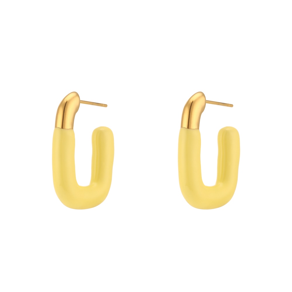 Enamel Rectangle Pastel Hoops