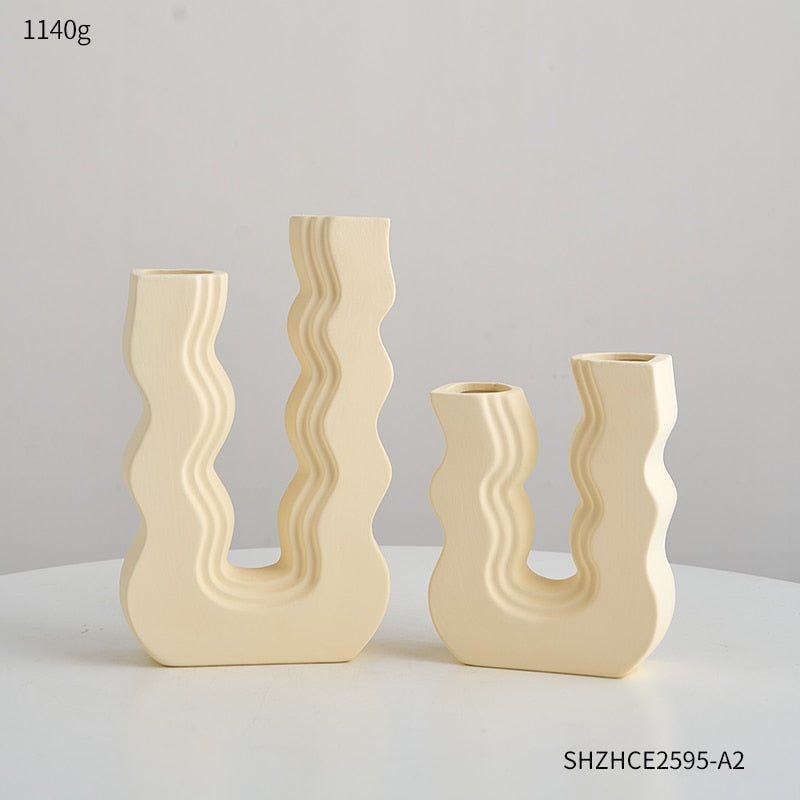 Ceramic U-bend Pastel Vases