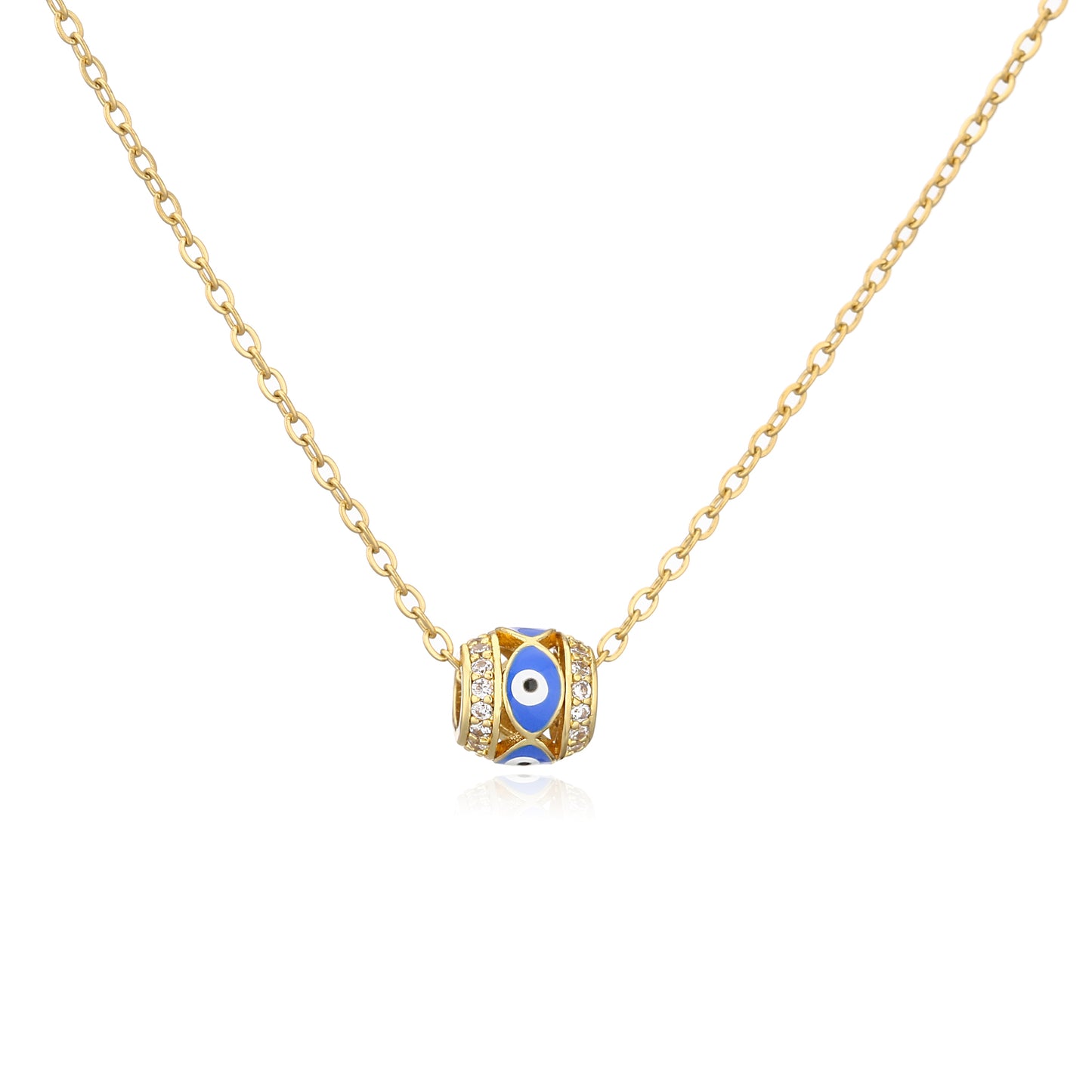 Evil Eye Blue Cubic Zirconia Pendant Necklace