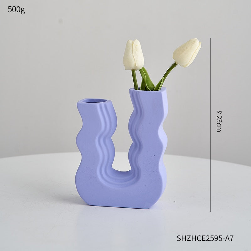 Ceramic U-bend Pastel Vases