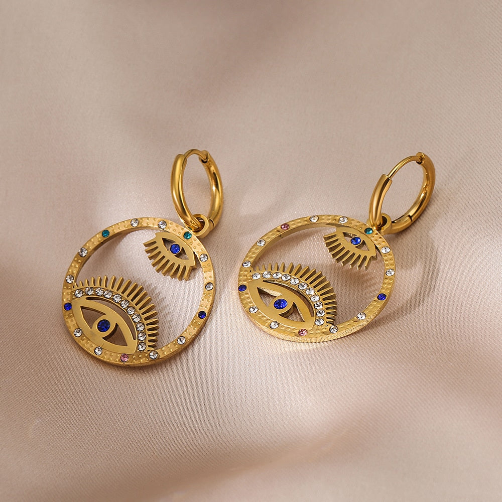 Large Evil Eye Earrings