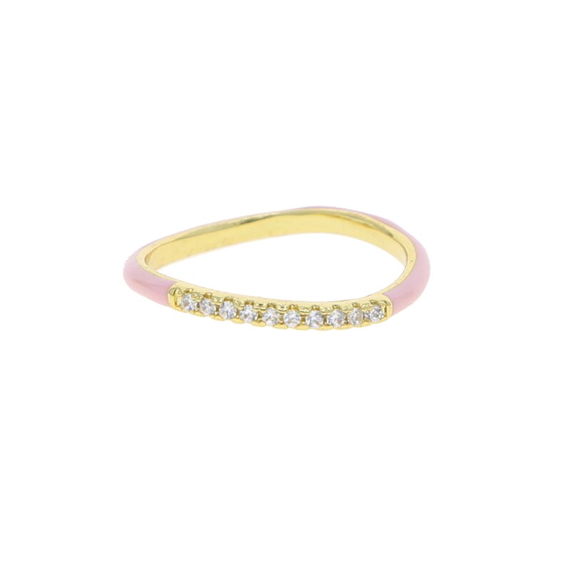 Thin Wave Enamel Pastel Coloured Stacking RIngs