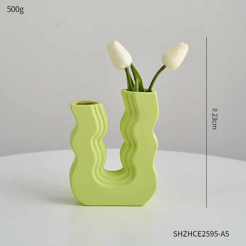 Ceramic U-bend Pastel Vases