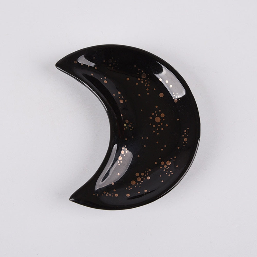 Crescent Moon Ceramic Trinket Dish