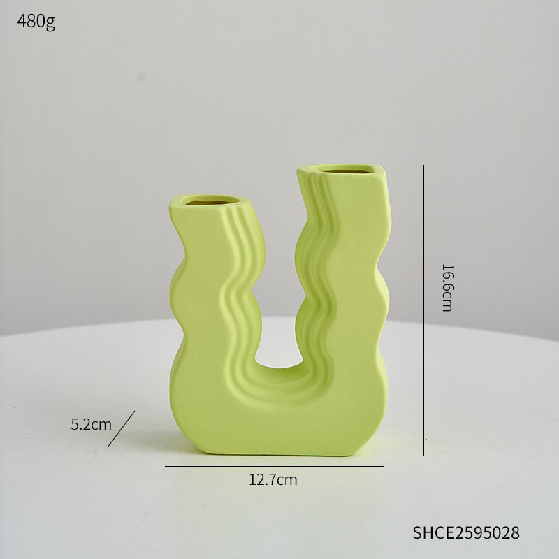 Ceramic U-bend Pastel Vases