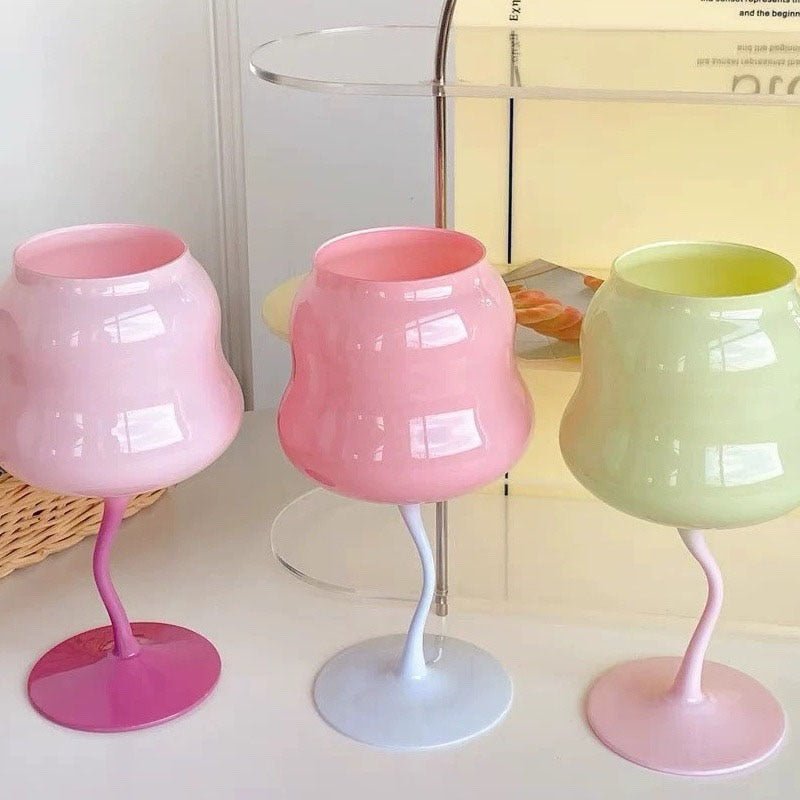 Wavey Wine Pastel Glasses