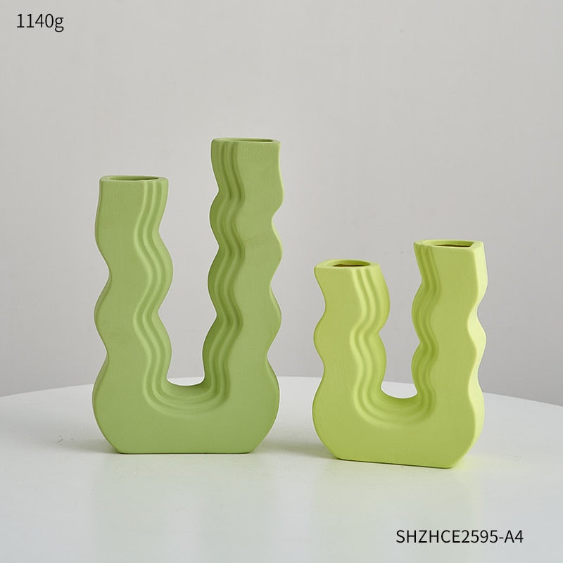 Ceramic U-bend Pastel Vases