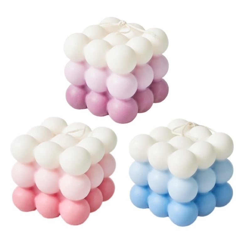 Bubble Cube Pastel Candles