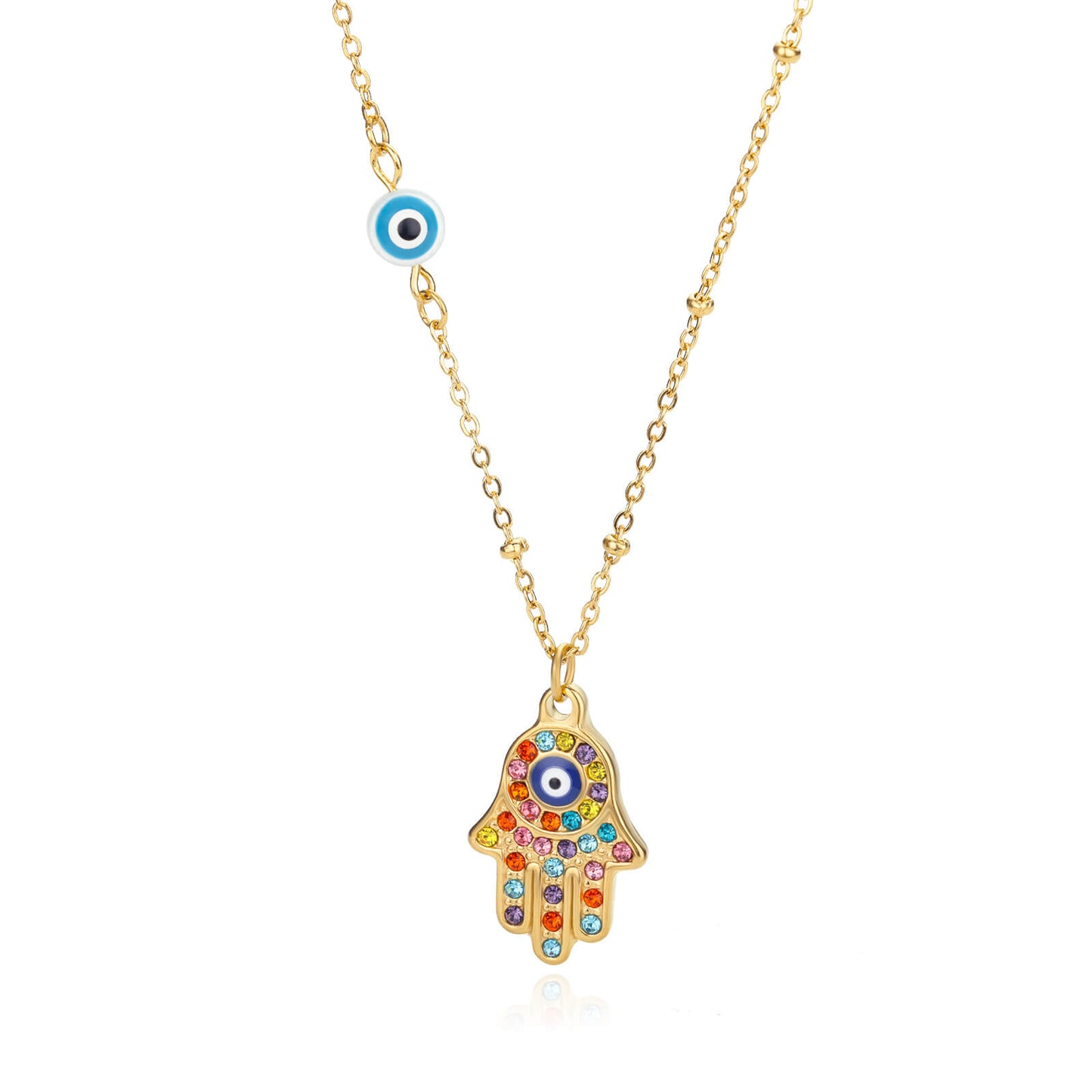 Colourful Hand of Fatima Necklace