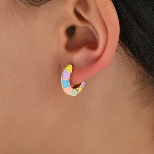Pastel Multicoloured Hoop Earring