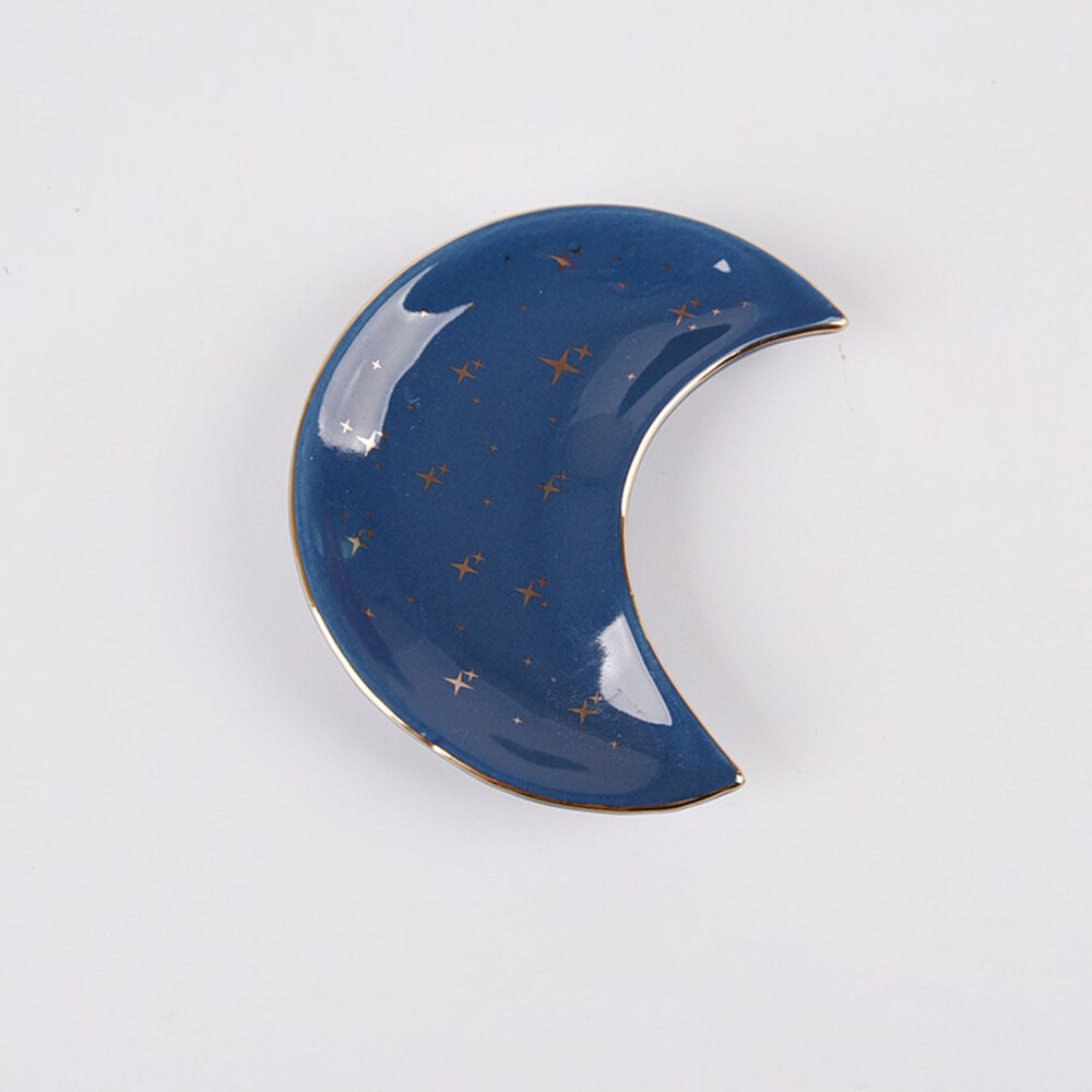 Crescent Moon Ceramic Trinket Dish