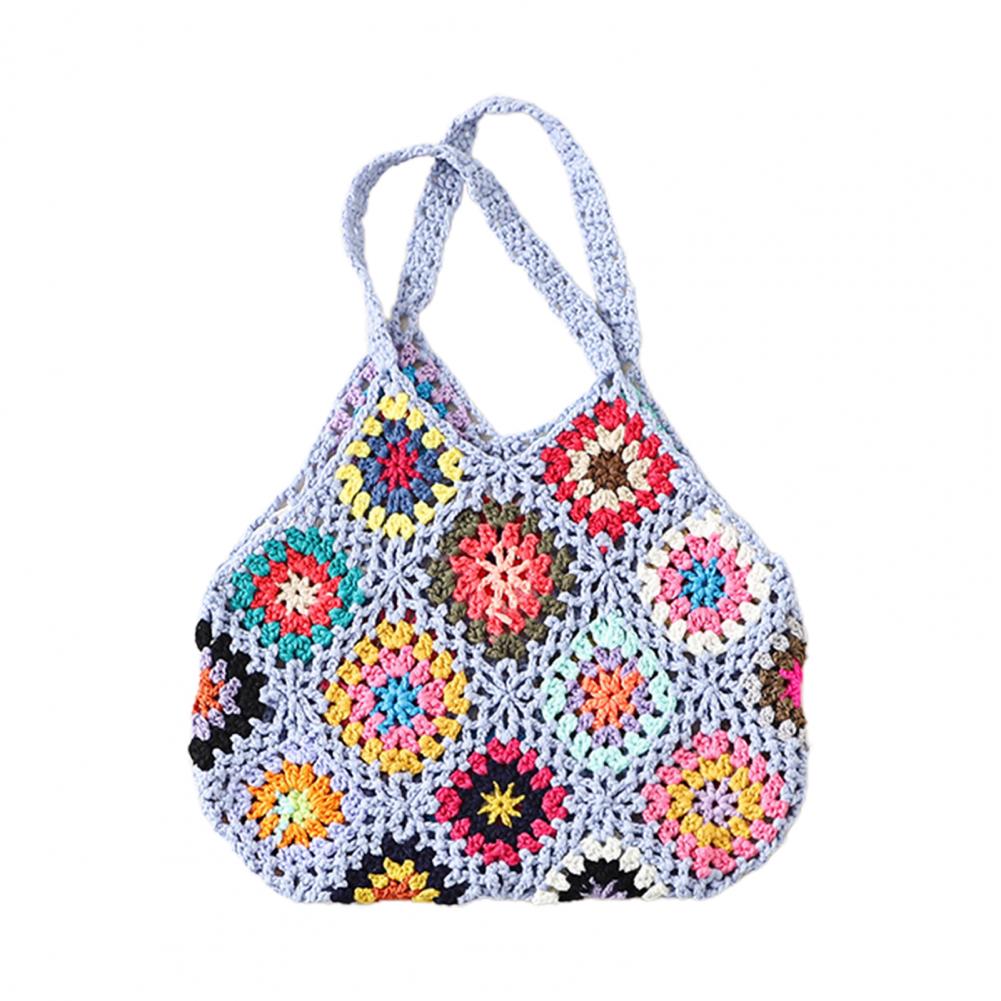 Boho Crochet Knitted Tote Bag