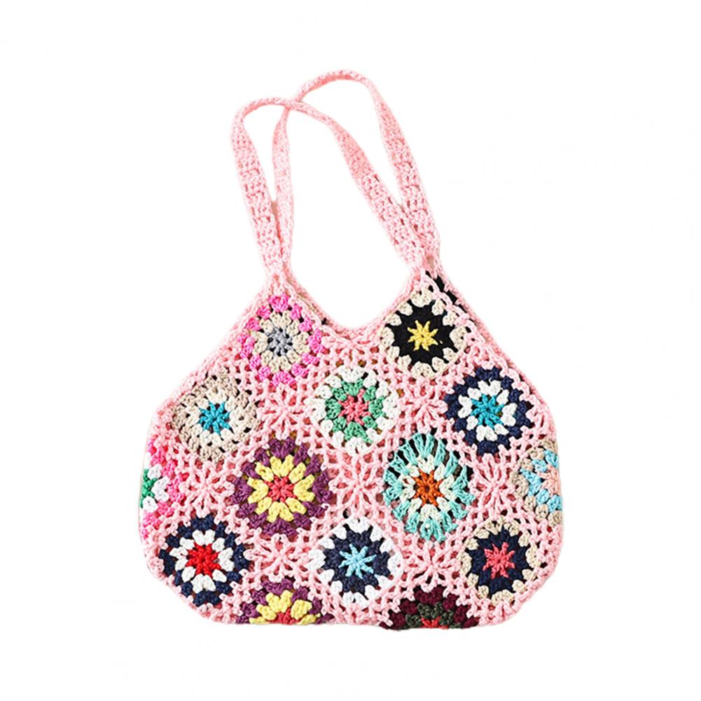 Boho Crochet Knitted Tote Bag