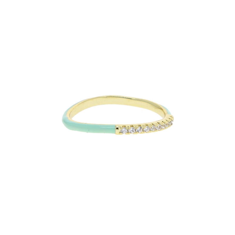 Thin Wave Enamel Pastel Coloured Stacking RIngs