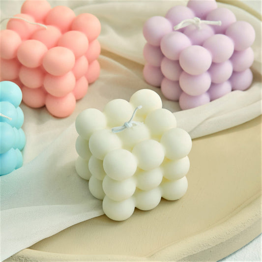 Bubble Cube Pastel Candles