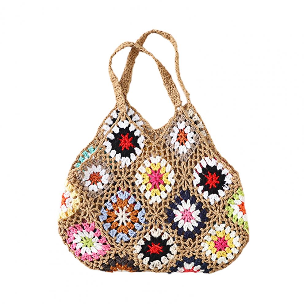 Boho Crochet Knitted Tote Bag